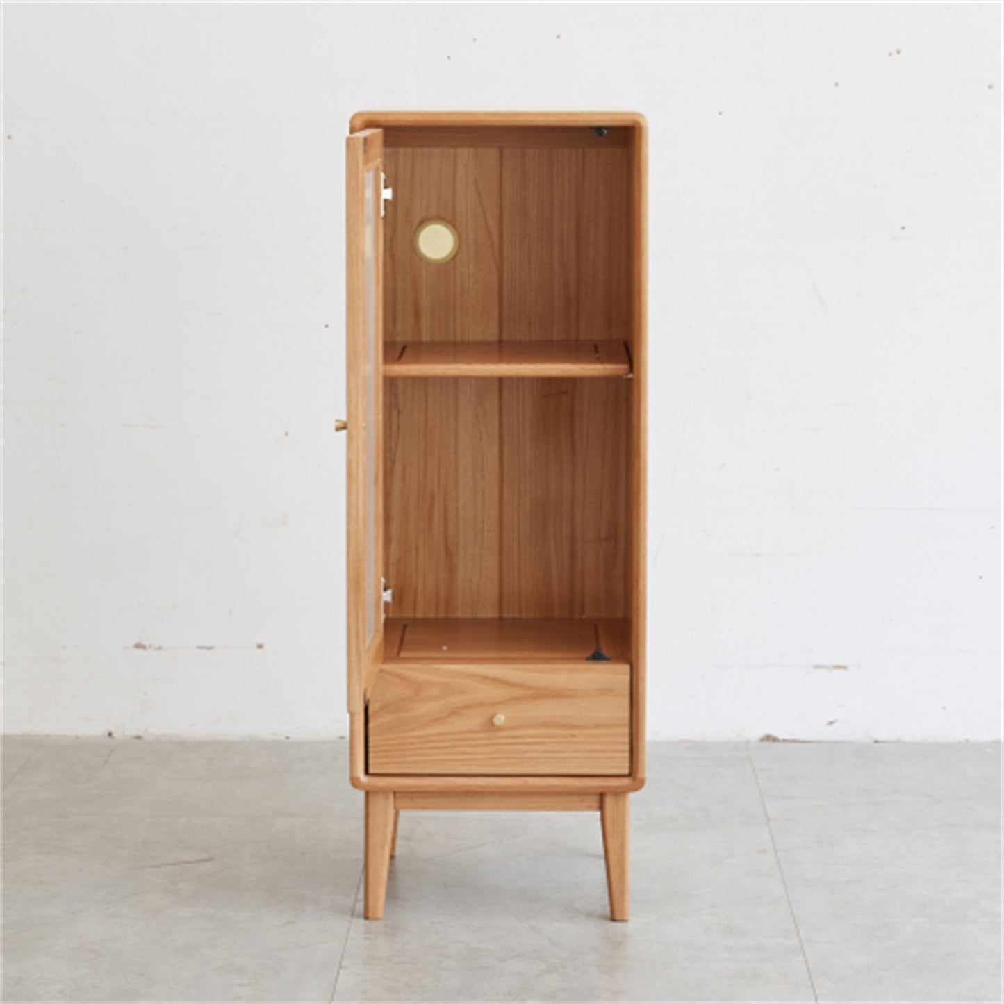 LunaLulinlk Solid Oak Storage Cabinet for Living Room - Free-Standing Corner Cabinets Storage Table for Entryway Kitchen Hallway