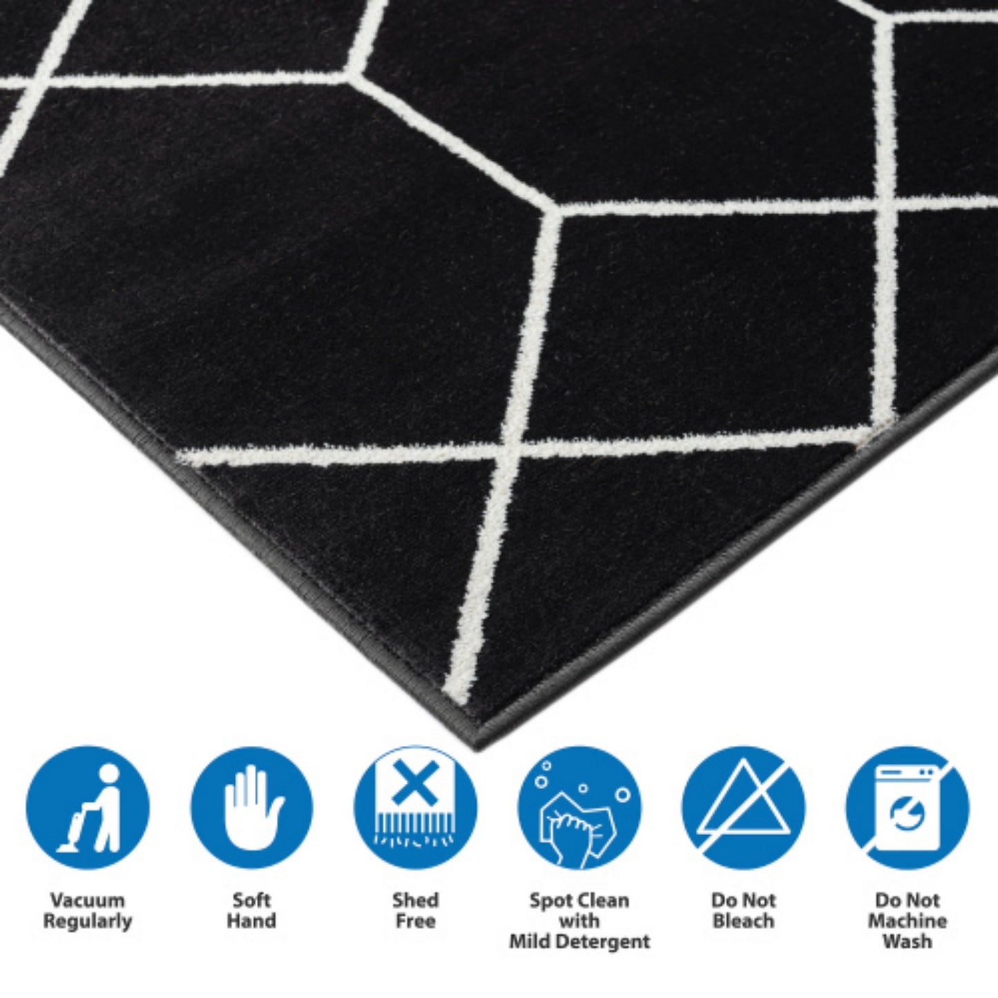 LunaLulinlk Trellis Geometric Woven Area Rug