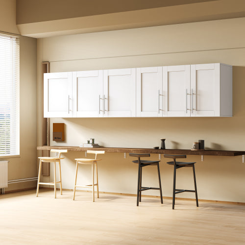 "LunaLulinlk Stackable Wall Mounted Storage Cabinet, 15.75 ""D x 35.43"" W x 19.69 ""H, White "