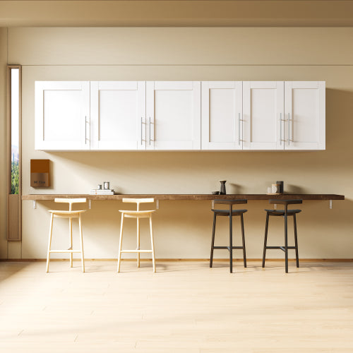"LunaLulinlk Stackable Wall Mounted Storage Cabinet, 15.75 ""D x 35.43"" W x 19.69 ""H, White "