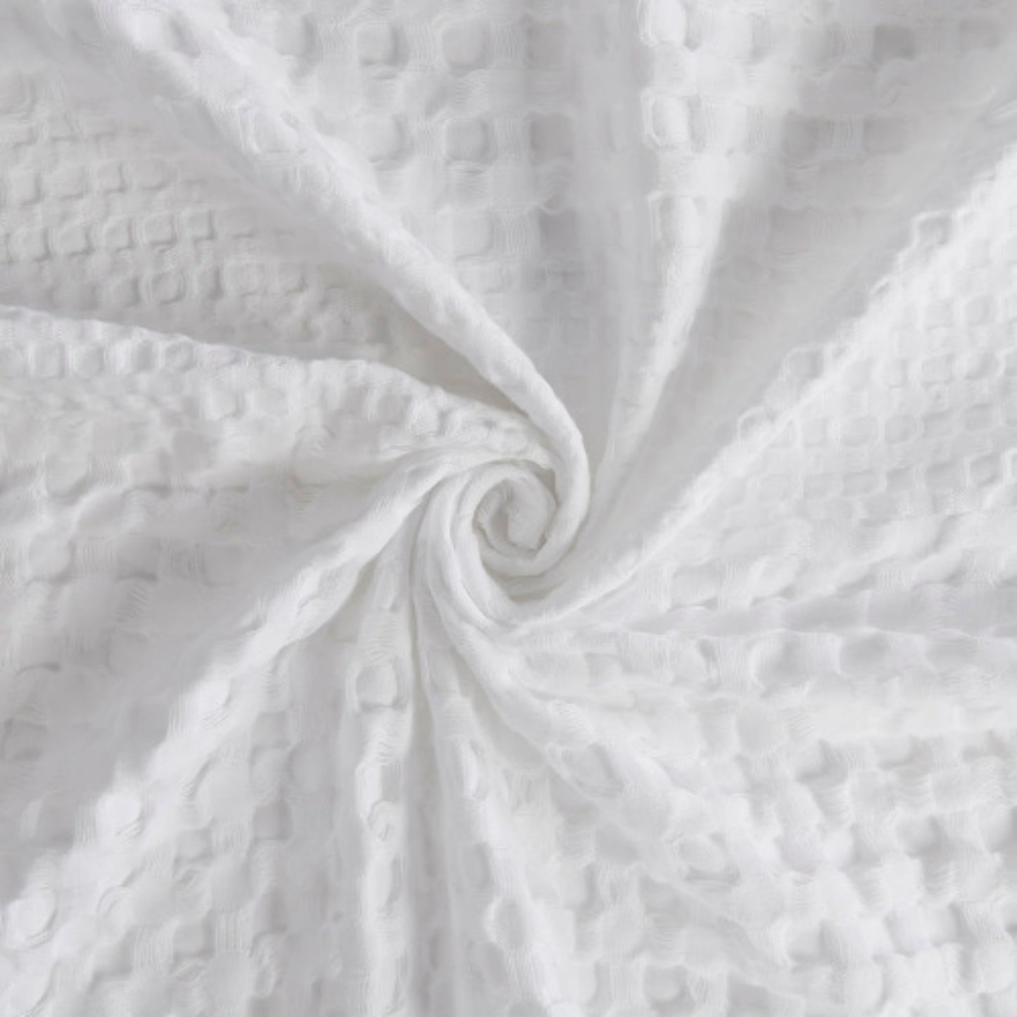 LunaLulinlk Super Waffle Textured Solid Shower Curtain