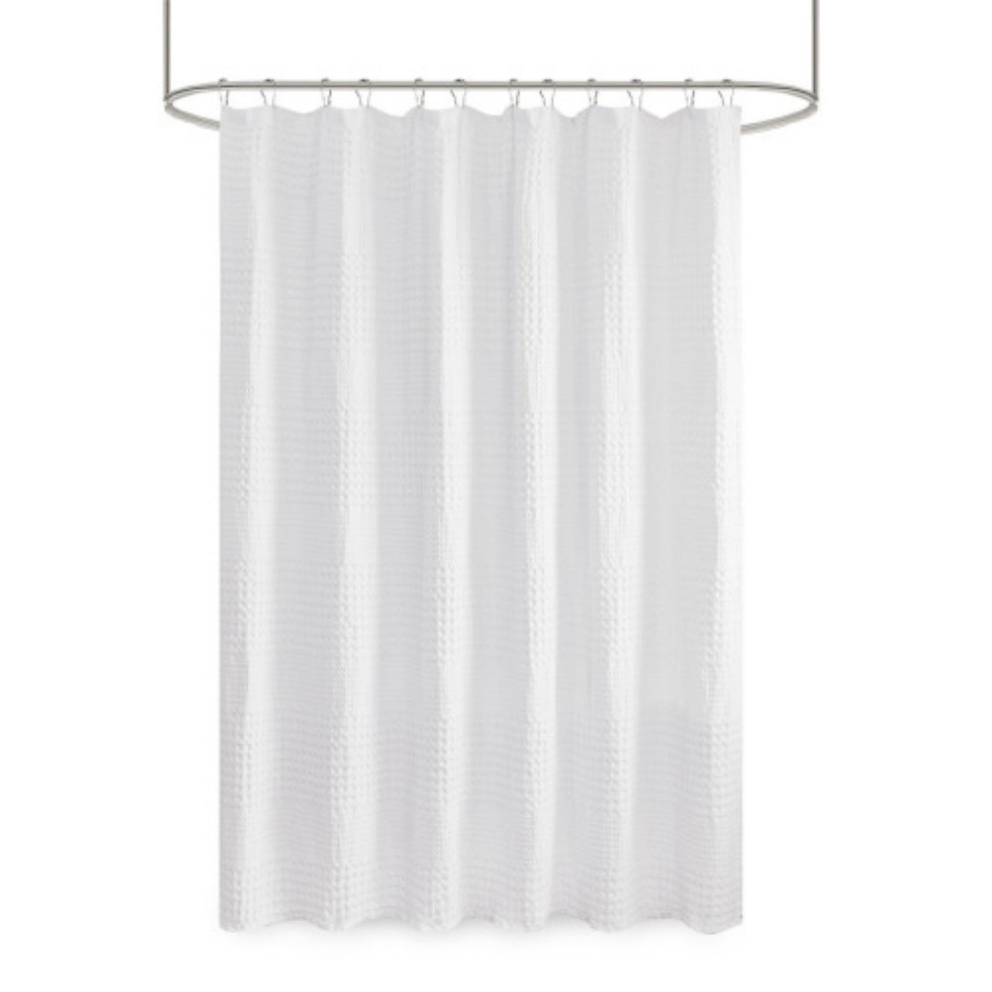 LunaLulinlk Super Waffle Textured Solid Shower Curtain
