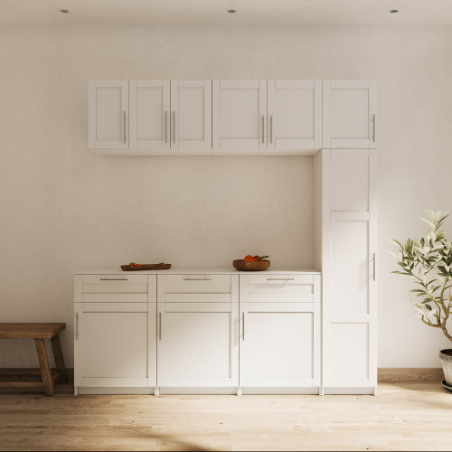 "LunaLulinlk Stackable Wall Mounted Storage Cabinet, 15.75 ""D x 35.43"" W x 19.69 ""H, White "