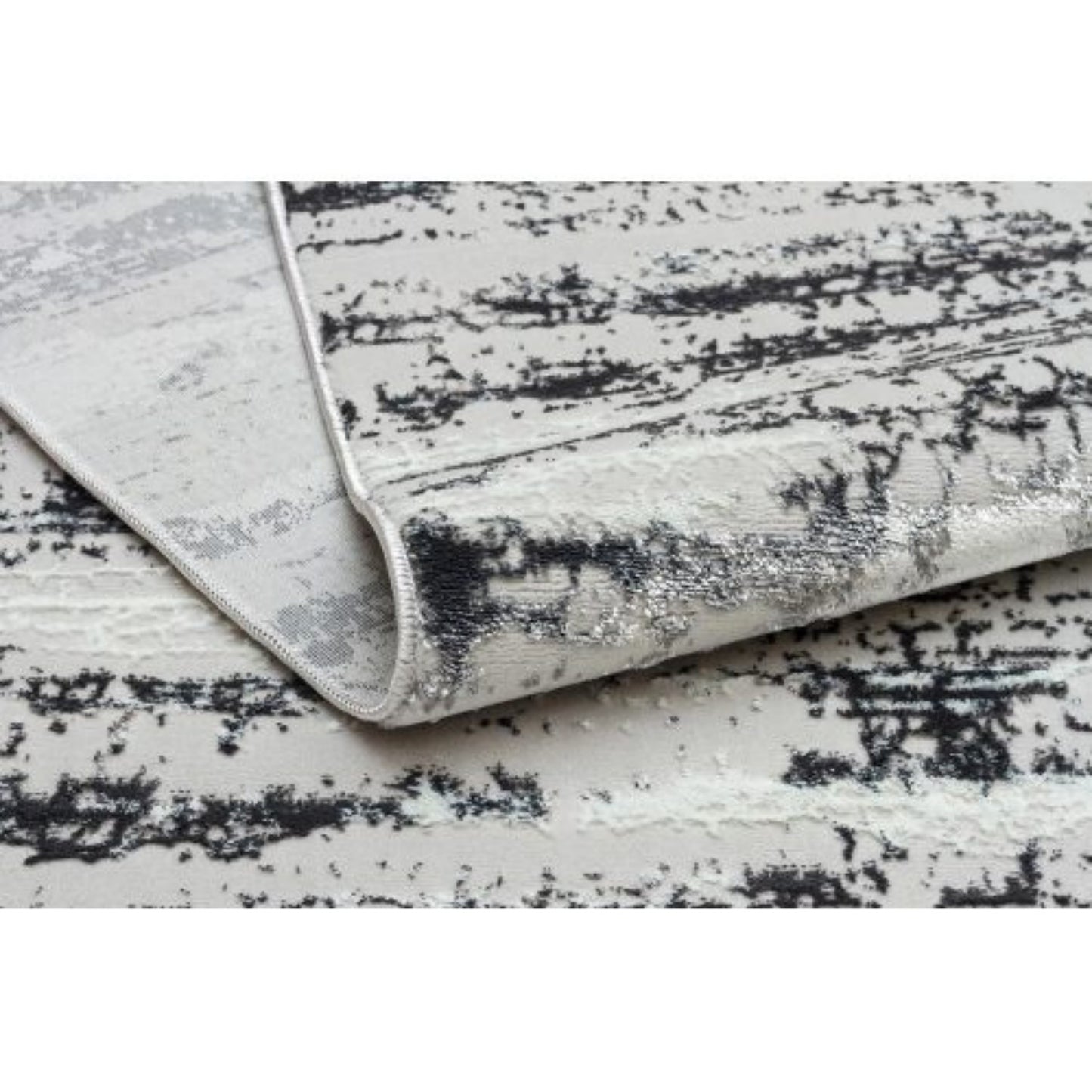 LunaLulinlk Washable Manhattan Silver Woven Round Area Rug