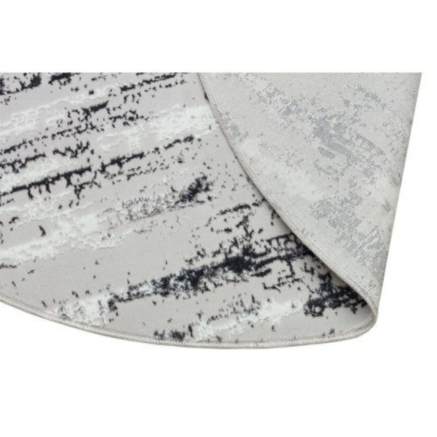 LunaLulinlk Washable Manhattan Silver Woven Round Area Rug