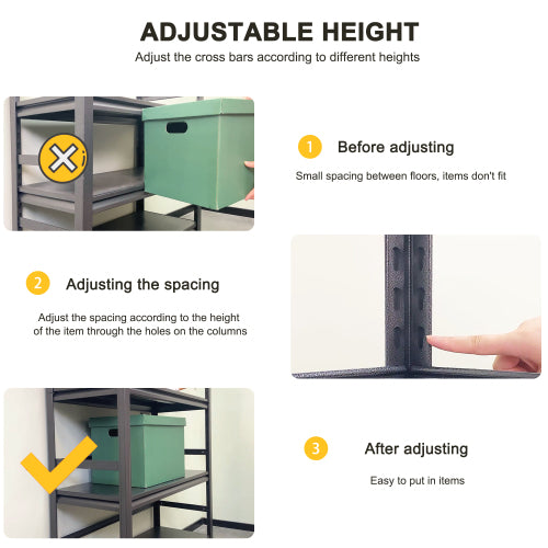 LunaLulinlk Storage Shelves 5 Tier Heavy Duty Metal Shelving Unit Adjustable Shelving Units and Storage Rack Kitchen Garage Shelf