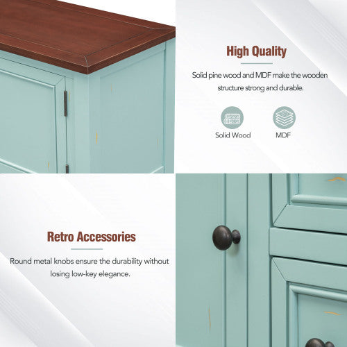 LunaLulinlk Storage Vintage Console Table with Four Small Drawers and Bottom Shelf for Living Rooms, Entrances and Kitchens