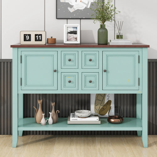 LunaLulinlk Storage Vintage Console Table with Four Small Drawers and Bottom Shelf for Living Rooms, Entrances and Kitchens