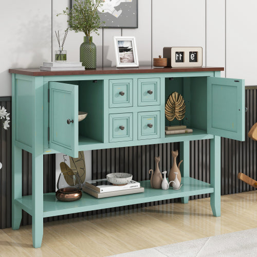 LunaLulinlk Storage Vintage Console Table with Four Small Drawers and Bottom Shelf for Living Rooms, Entrances and Kitchens