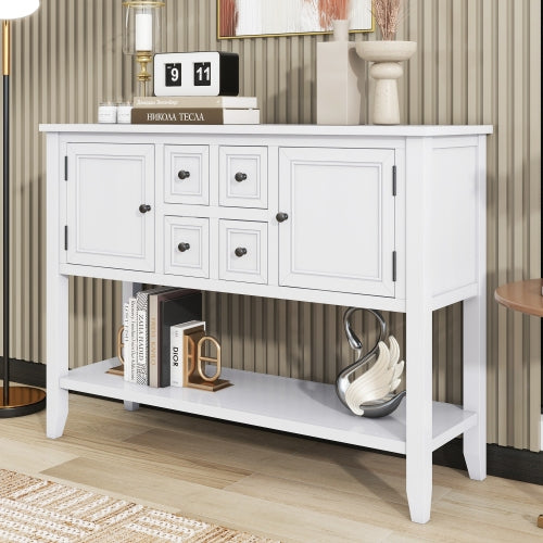 LunaLulinlk Storage Vintage Console Table with Four Small Drawers and Bottom Shelf for Living Rooms, Entrances and Kitchens