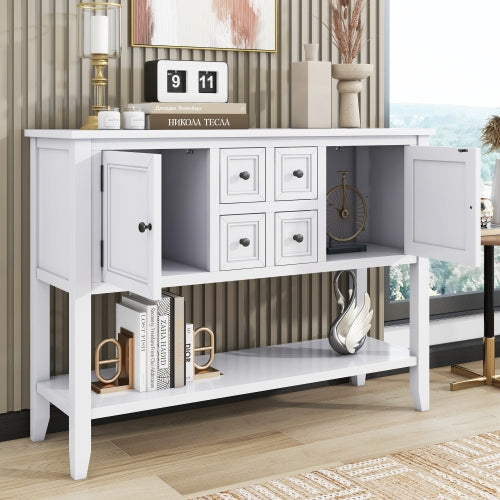 LunaLulinlk Storage Vintage Console Table with Four Small Drawers and Bottom Shelf for Living Rooms, Entrances and Kitchens