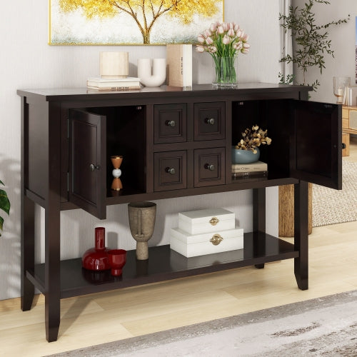 LunaLulinlk Storage Vintage Console Table with Four Small Drawers and Bottom Shelf for Living Rooms, Entrances and Kitchens