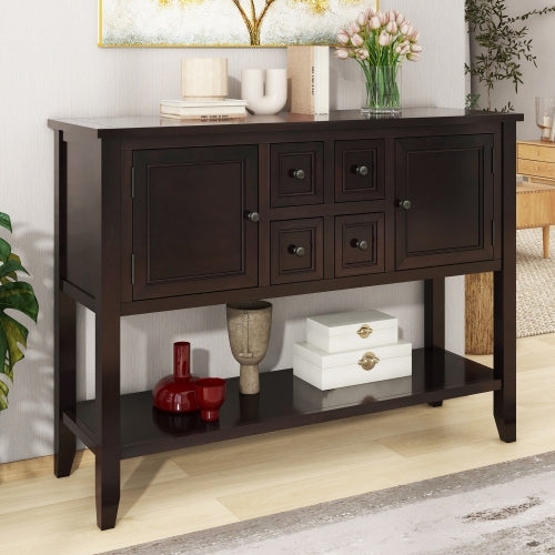 LunaLulinlk Storage Vintage Console Table with Four Small Drawers and Bottom Shelf for Living Rooms, Entrances and Kitchens