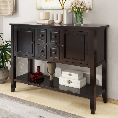LunaLulinlk Storage Vintage Console Table with Four Small Drawers and Bottom Shelf for Living Rooms, Entrances and Kitchens