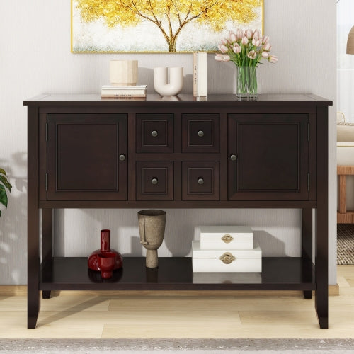 LunaLulinlk Storage Vintage Console Table with Four Small Drawers and Bottom Shelf for Living Rooms, Entrances and Kitchens
