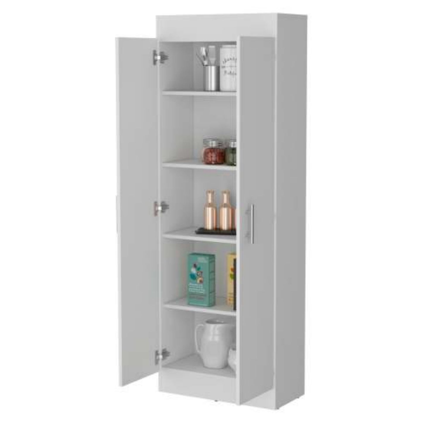 LunaLulinlk White 5-Shelf Storage Pantry Cabinet