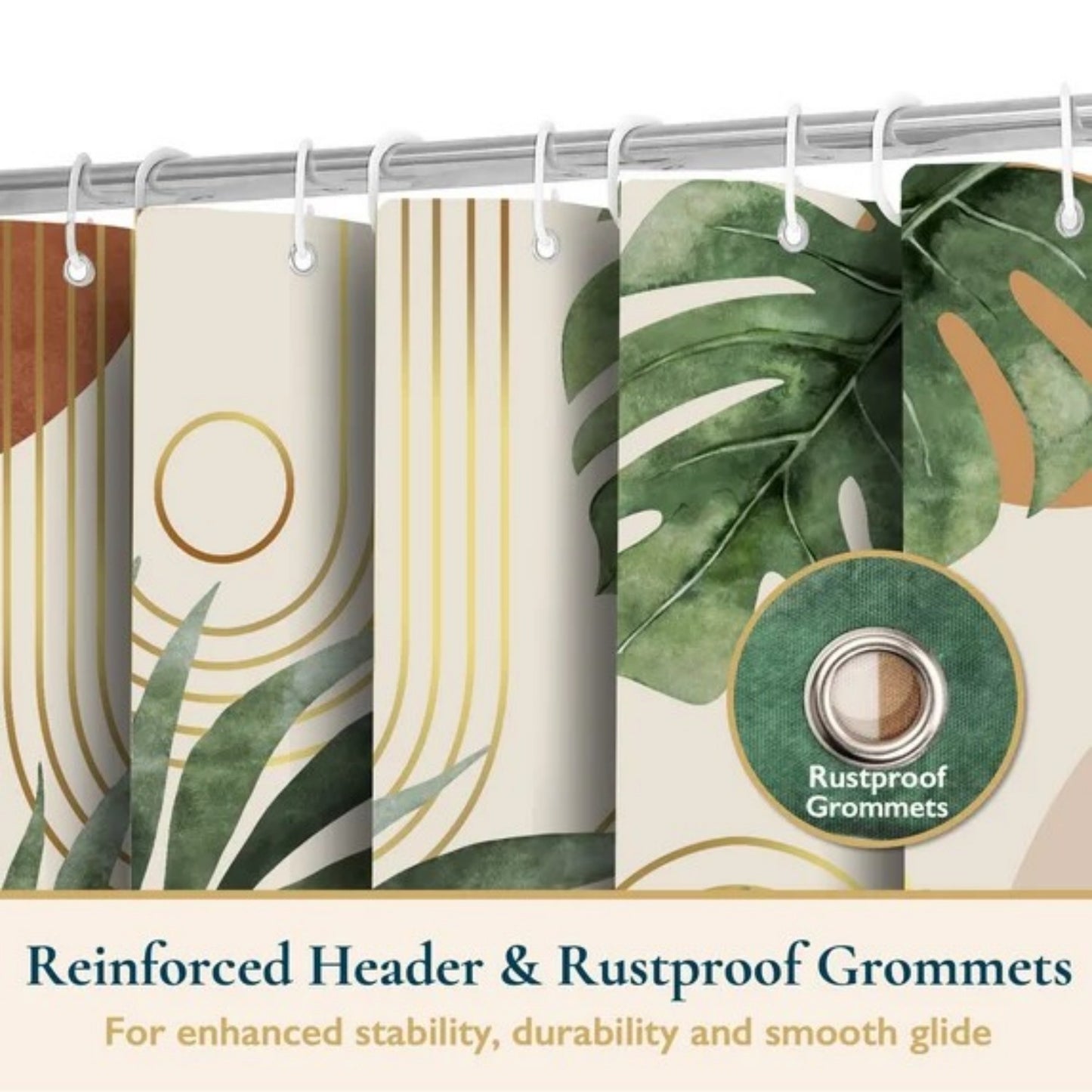 LunaLulinlk Shower Curtain with Hooks – Heavy-Duty Mold/Mildew-Resistant