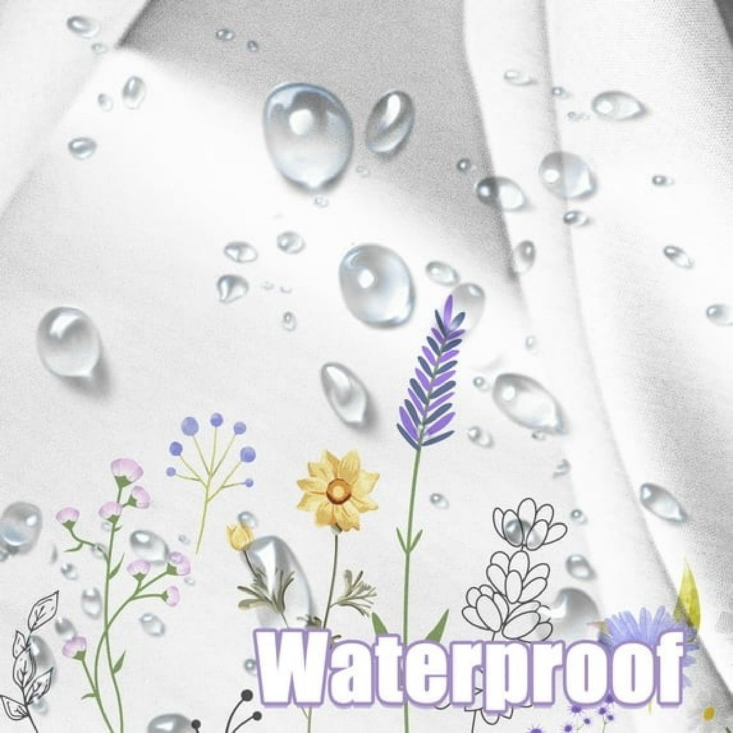 LunaLulinlk Spring Shower Curtain 72" X 72" Flowers Waterproof Bathroom Decor with 12 Hooks