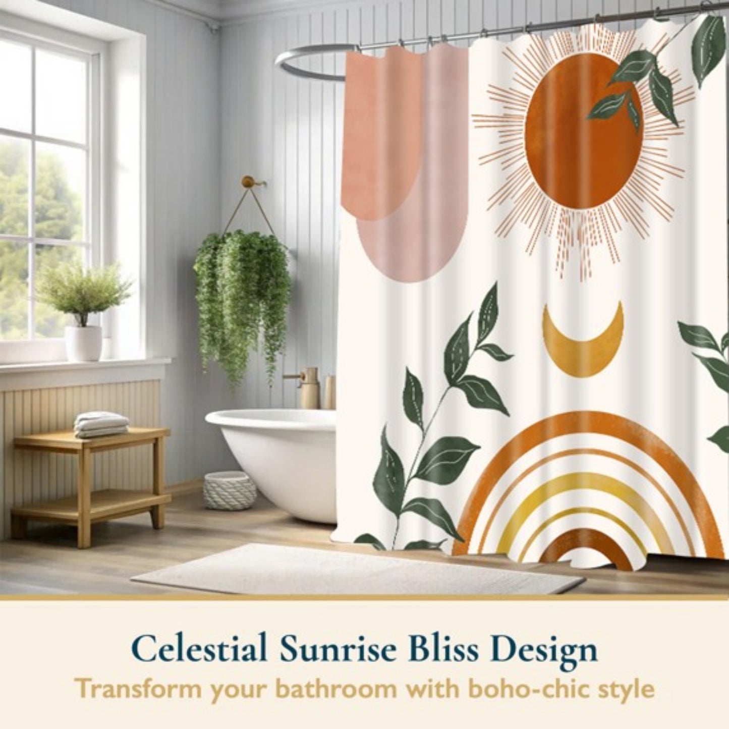 LunaLulinlk Shower Curtain with Hooks – Heavy-Duty Mold/Mildew-Resistant