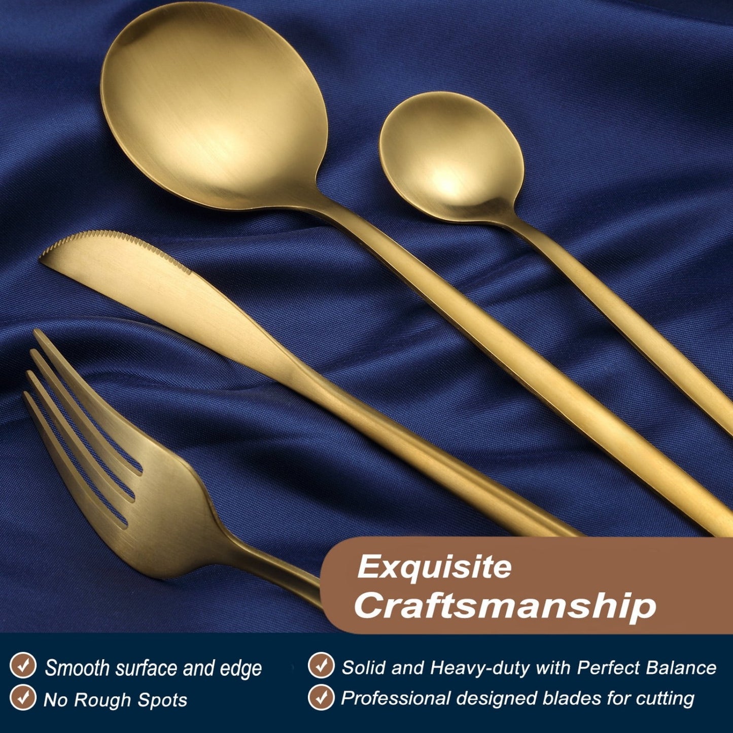LunaLulinlk Silverware Set, 20-Piece Stainless Steel Flatware Set, Tableware Cutlery Set Service for 4