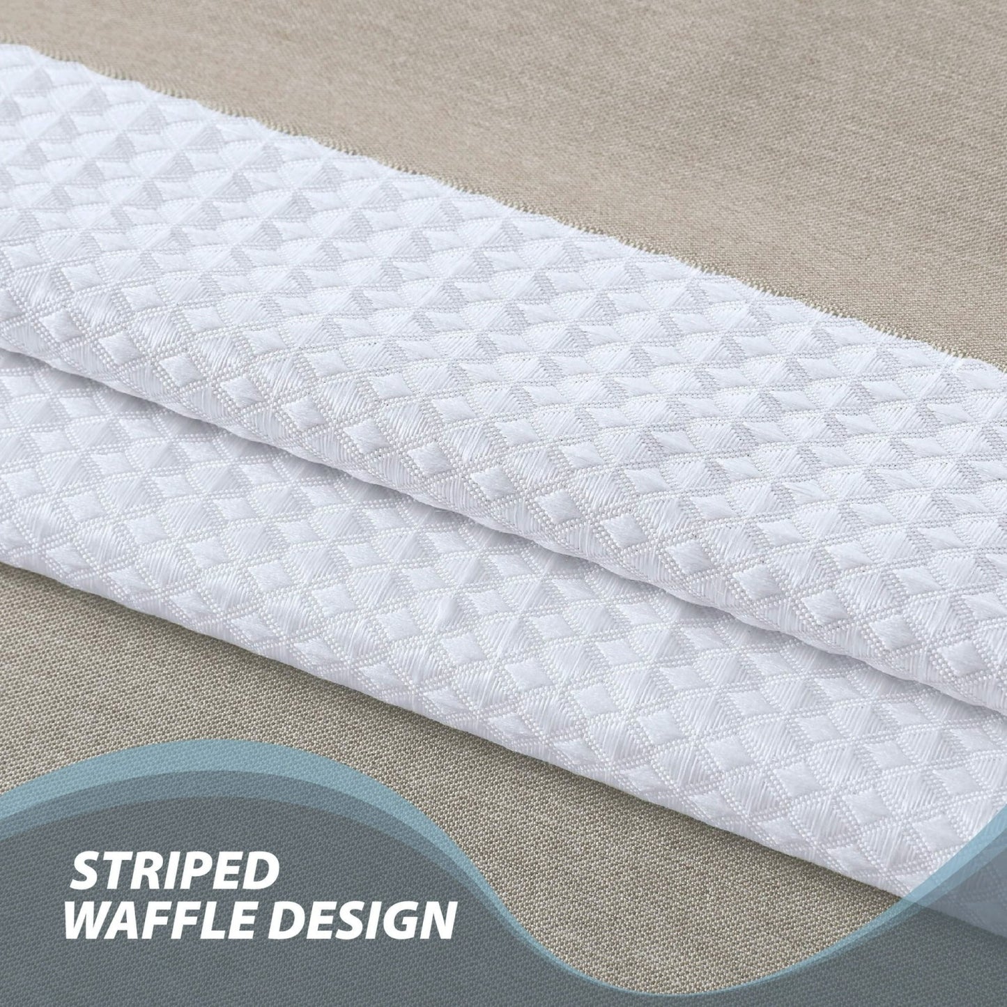 LunaLulinlk Spa Waffle Weave Textured Polyester Shower Curtain