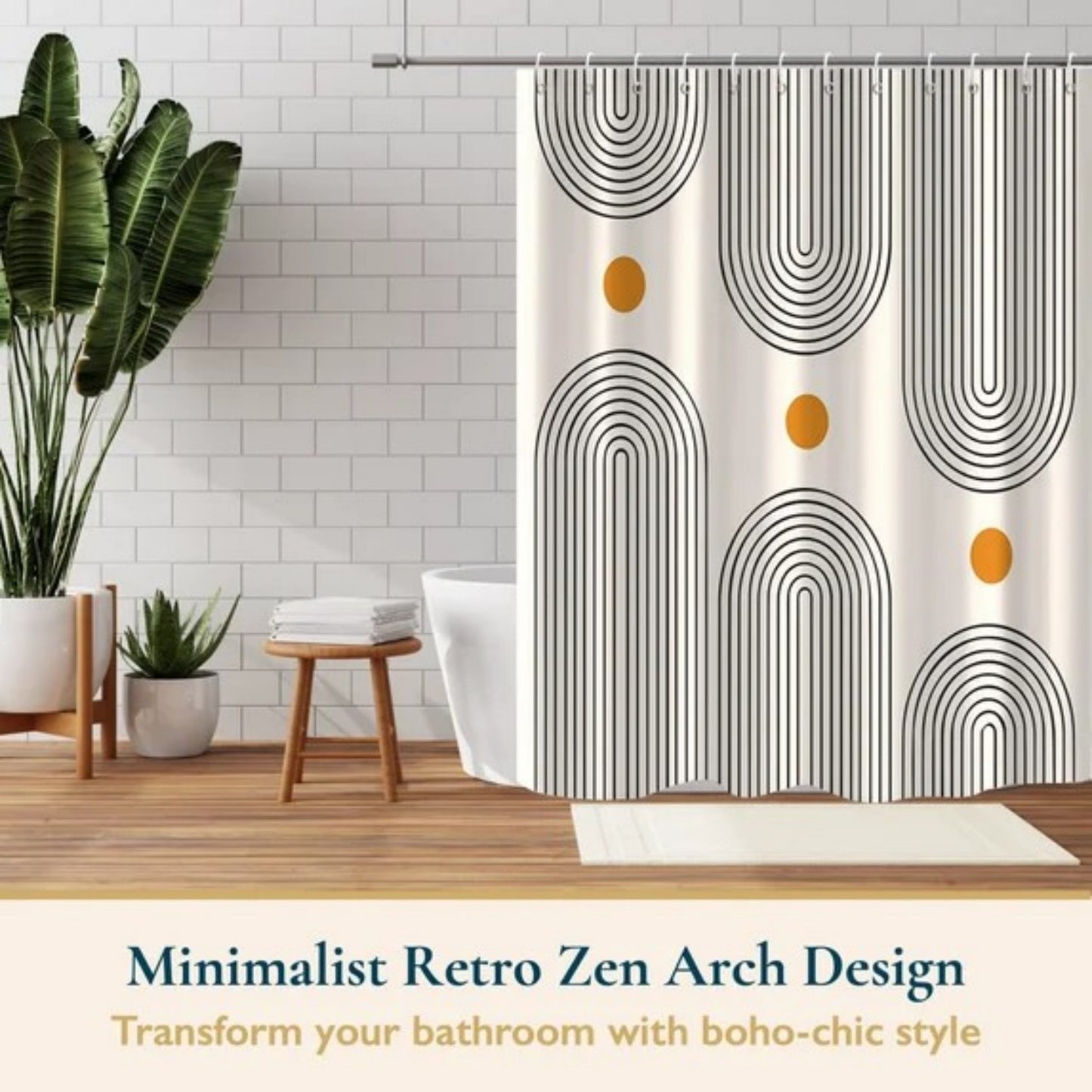 LunaLulinlk Shower Curtain with Hooks – Heavy-Duty Mold/Mildew-Resistant