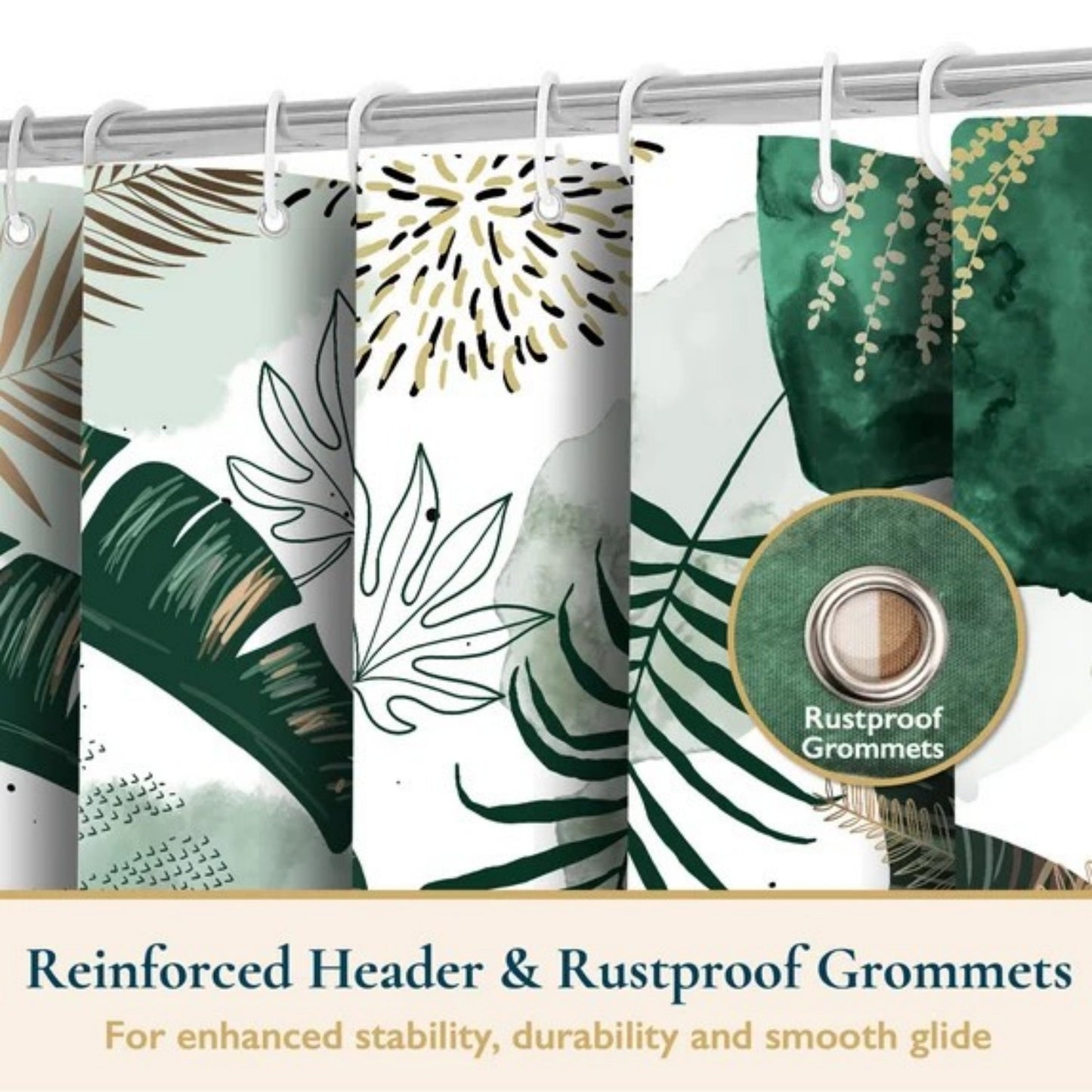LunaLulinlk Shower Curtain with Hooks – Heavy-Duty Mold/Mildew-Resistant