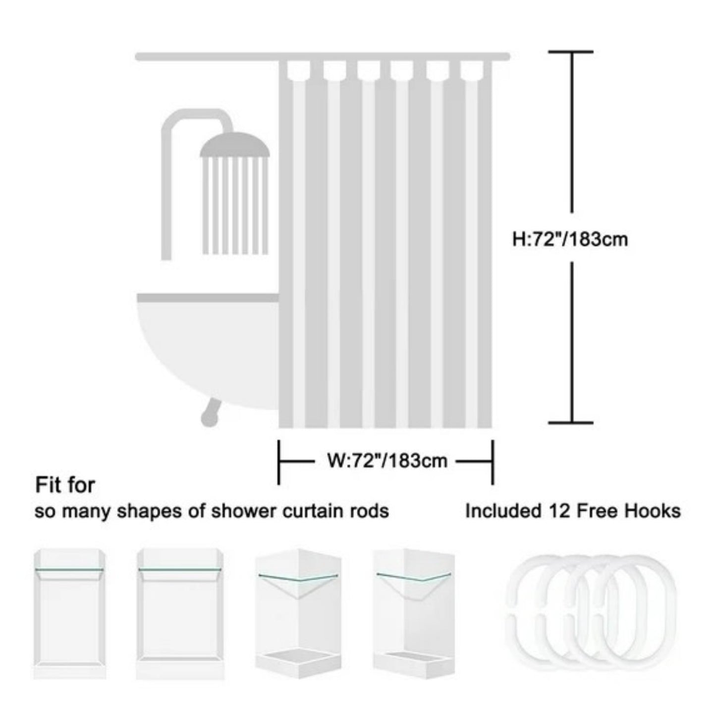 LunaLulinlk Stripe Shower Curtain