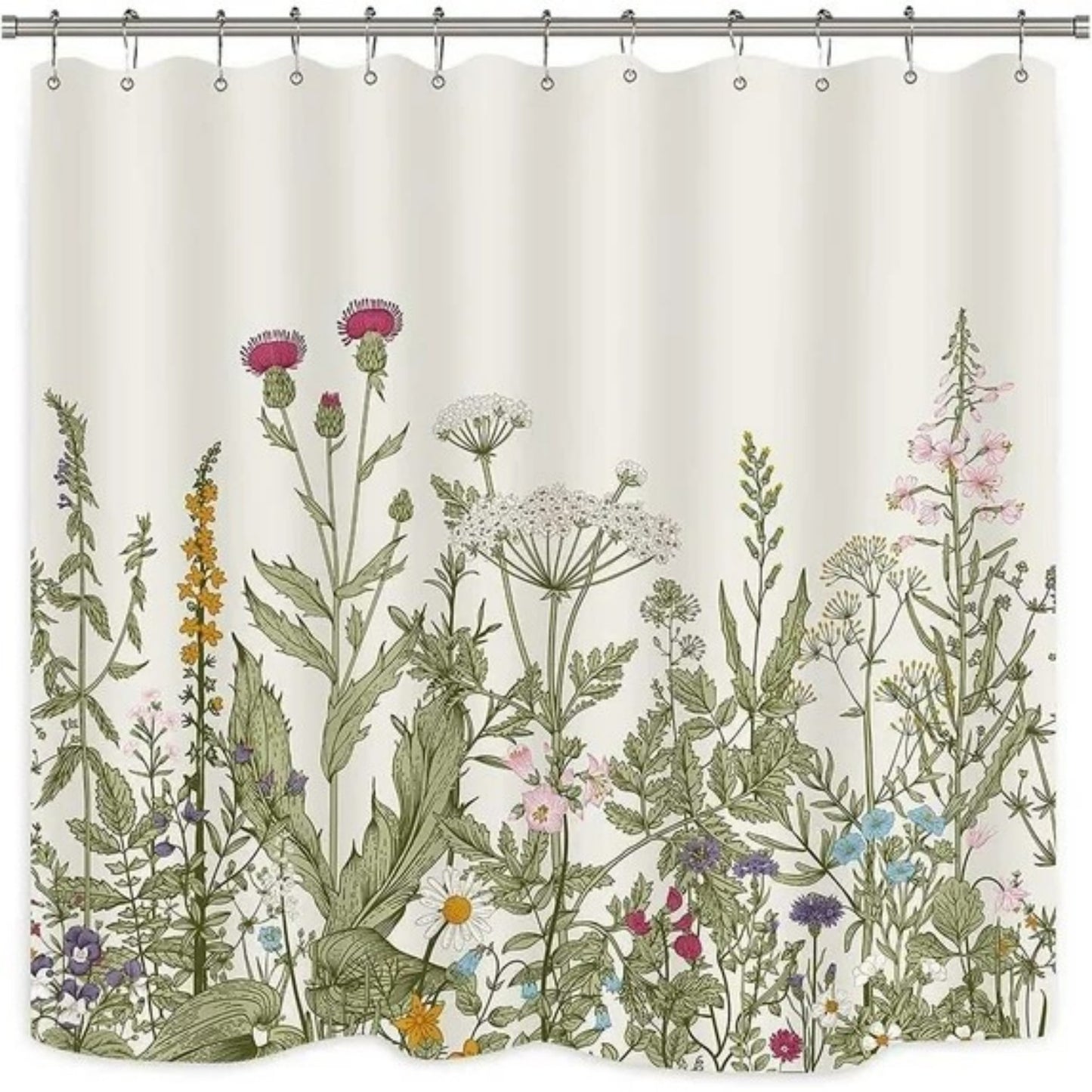 LunaLulinlk Wildflower Botanical Shower Curtain
