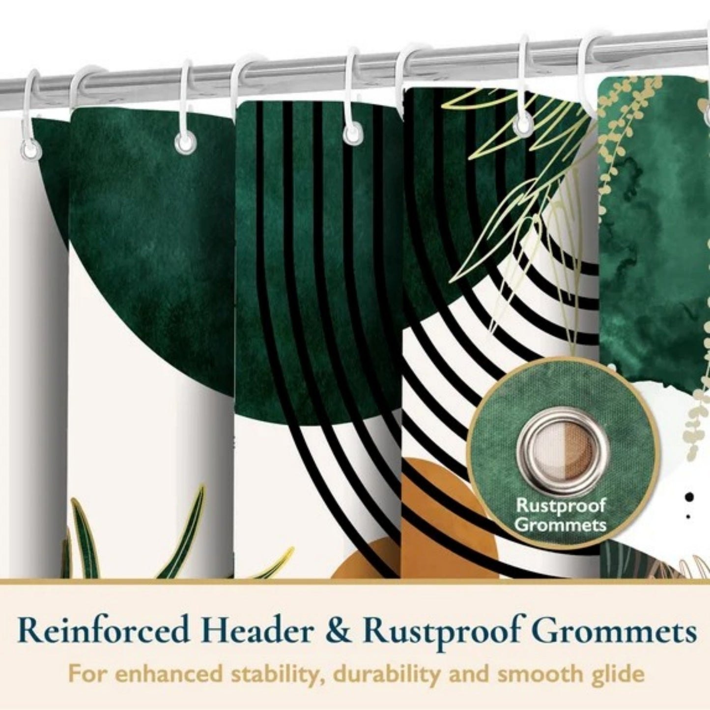 LunaLulinlk Shower Curtain with Hooks – Heavy-Duty Mold/Mildew-Resistant