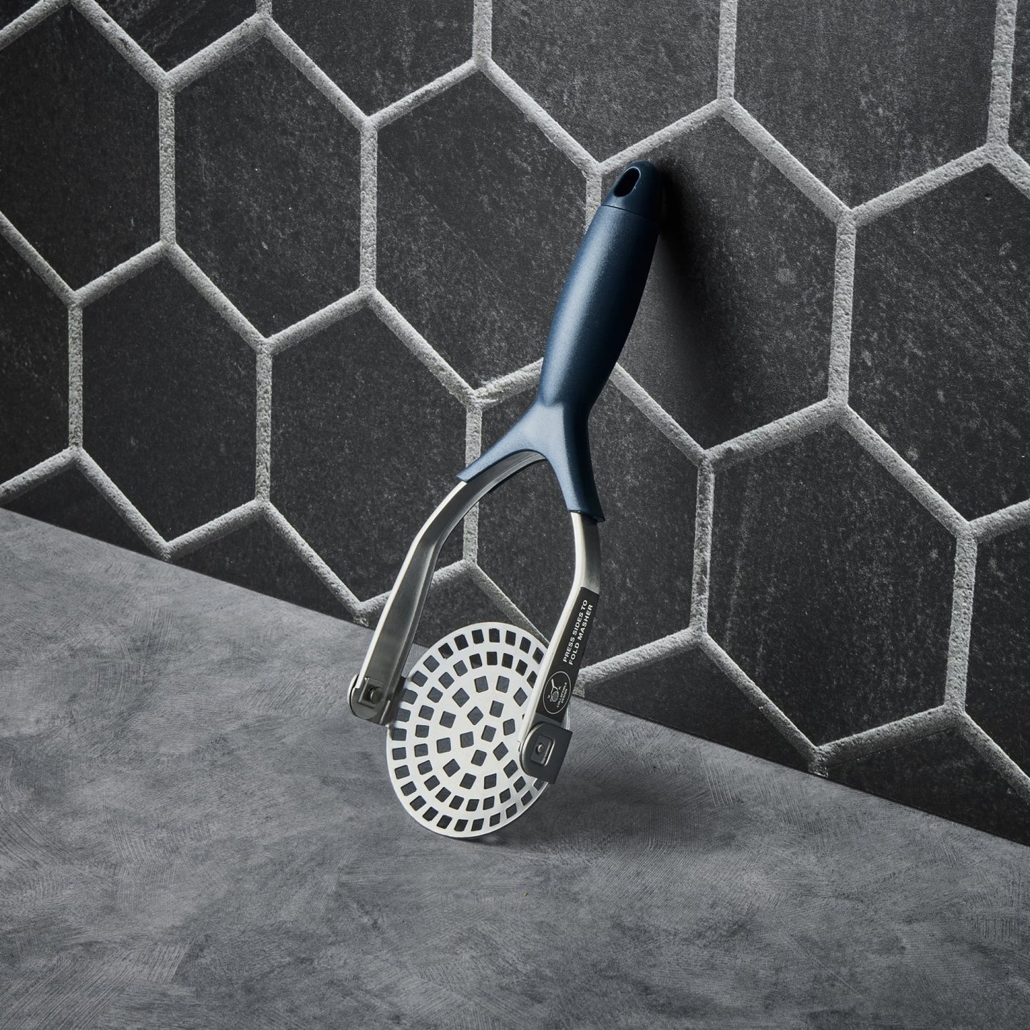 LunaLulinlk Stainless Steel Potato Masher, Blue