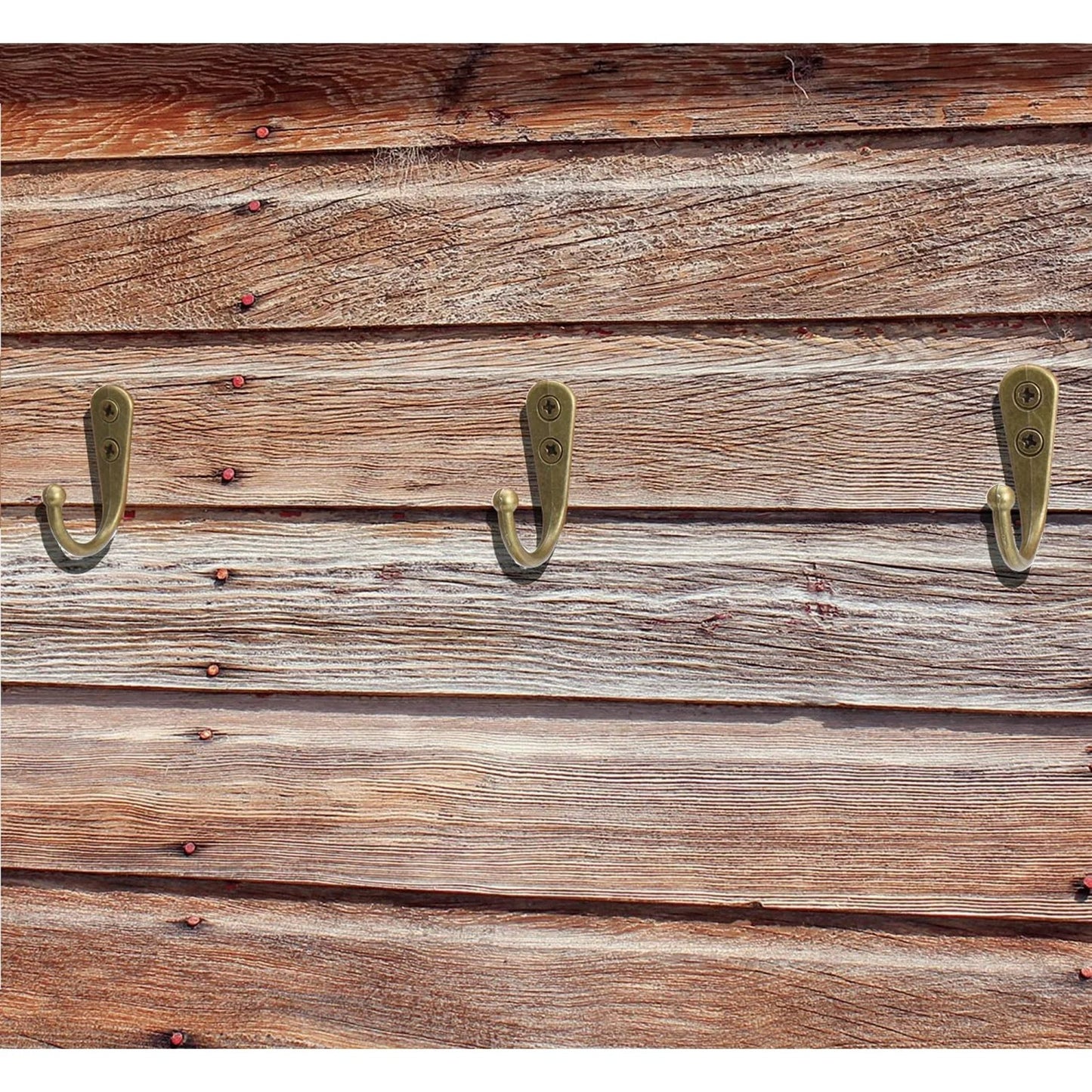 LunaLulinlk Single Prong Hook Hanger,6 Pack Brass Robe Towel Hooks,Zinc Die Cast