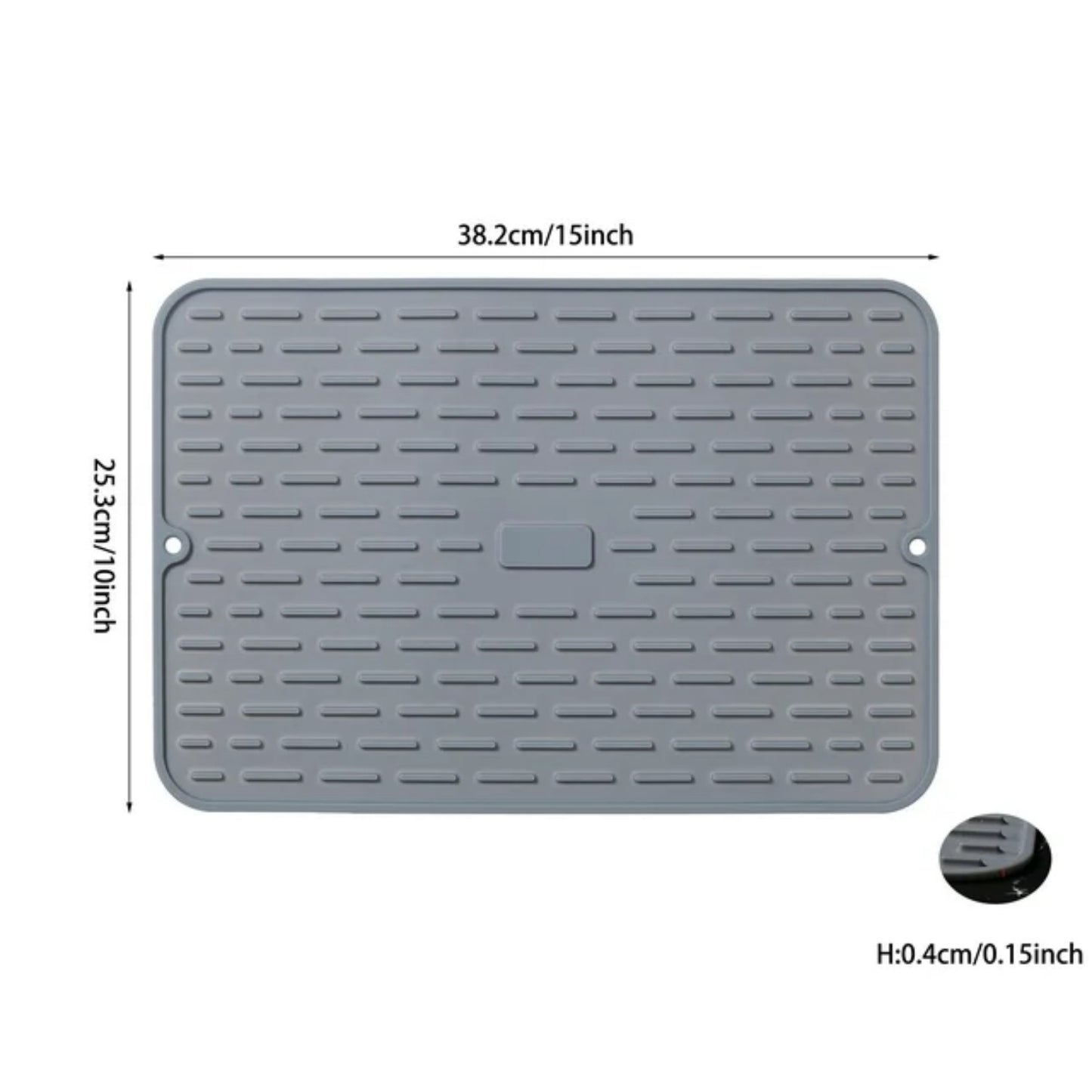 LunaLulinlk Silicone Heat Resistant 15" x 10 " Dish Drying Mat