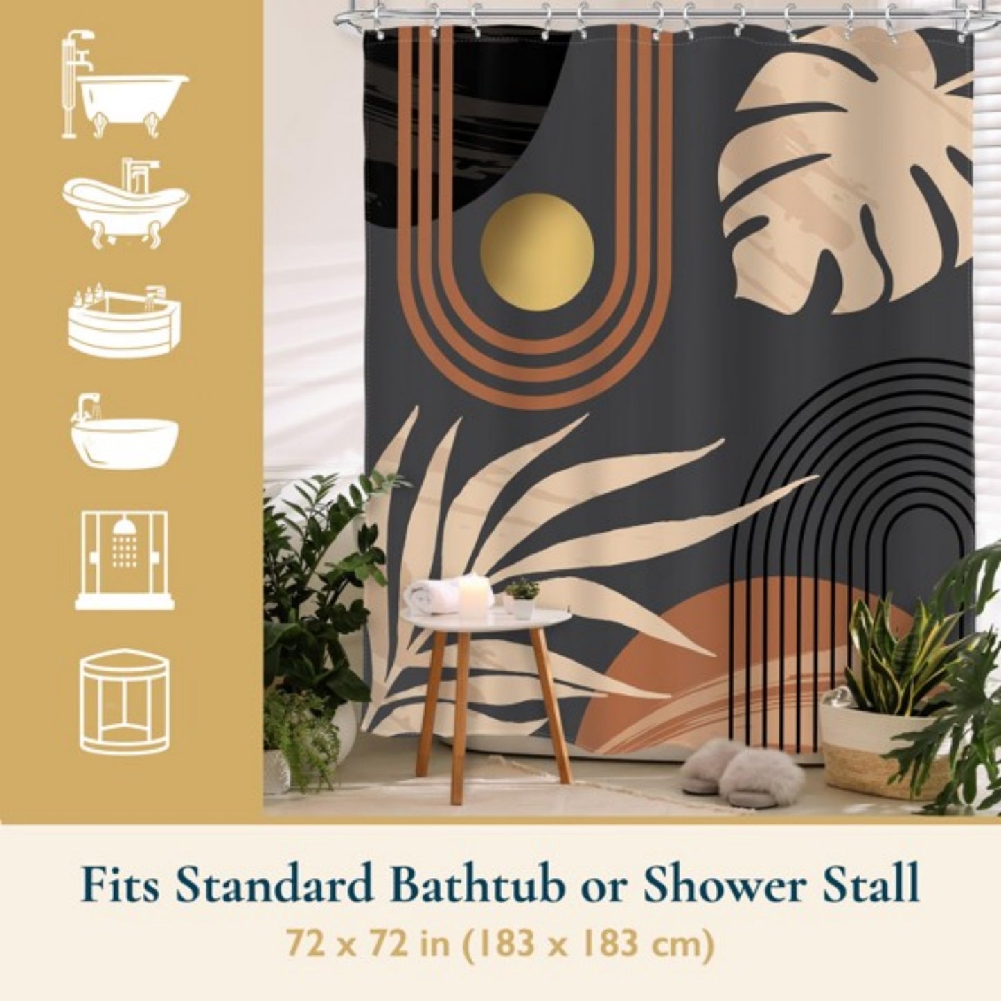 LunaLulinlk Shower Curtain with Hooks – Heavy-Duty Mold/Mildew-Resistant