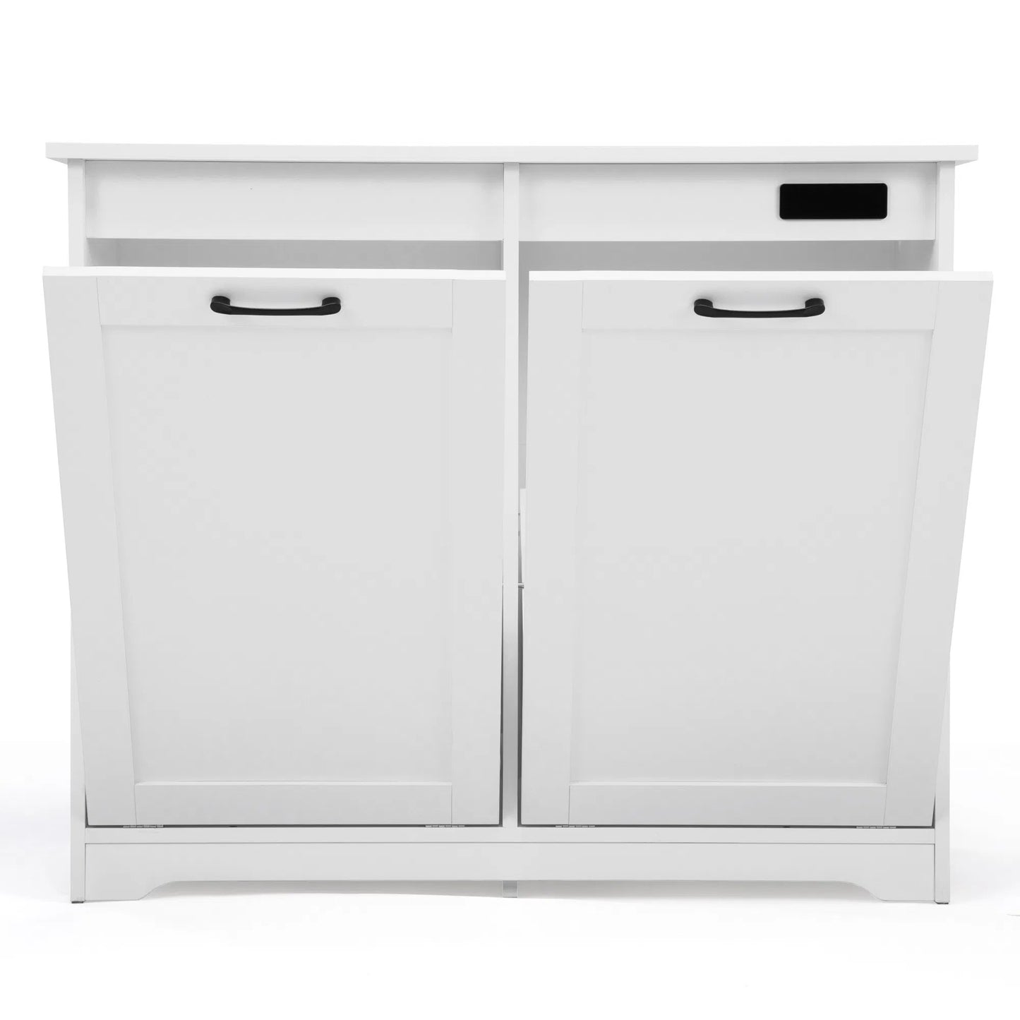 LunaLulink 13 Gallon Kitchen Trash Can, Laundry Hamper Cabinet with Handles and Deodorizer Device, White