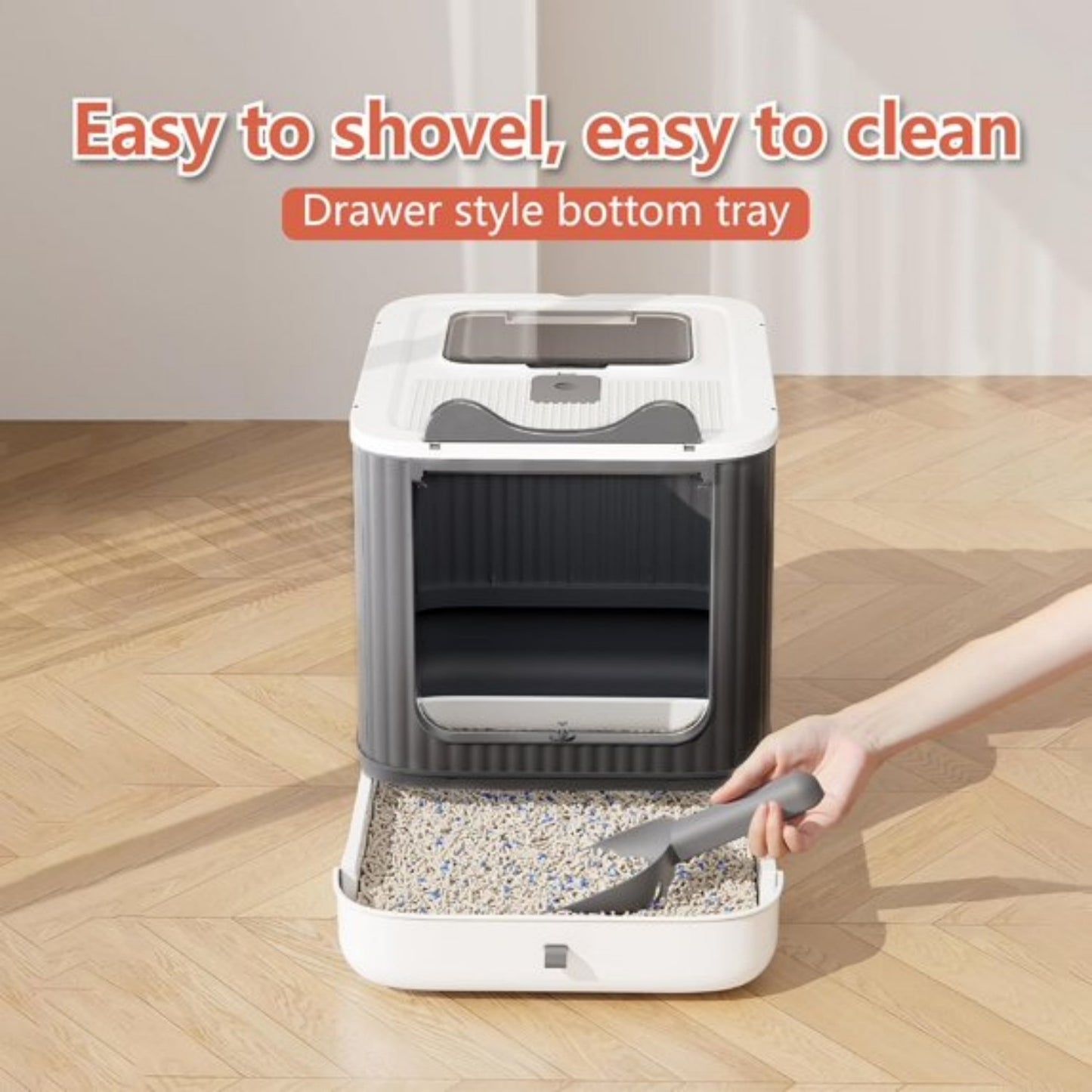 LunaLulinlk Upgraded fully enclosed cat litter box with lid
