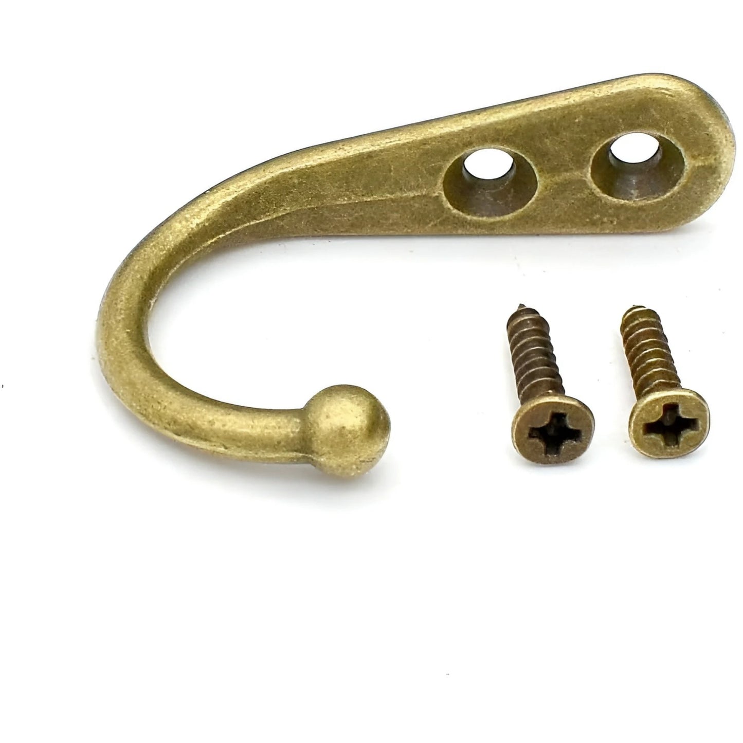 LunaLulinlk Single Prong Hook Hanger,6 Pack Brass Robe Towel Hooks,Zinc Die Cast