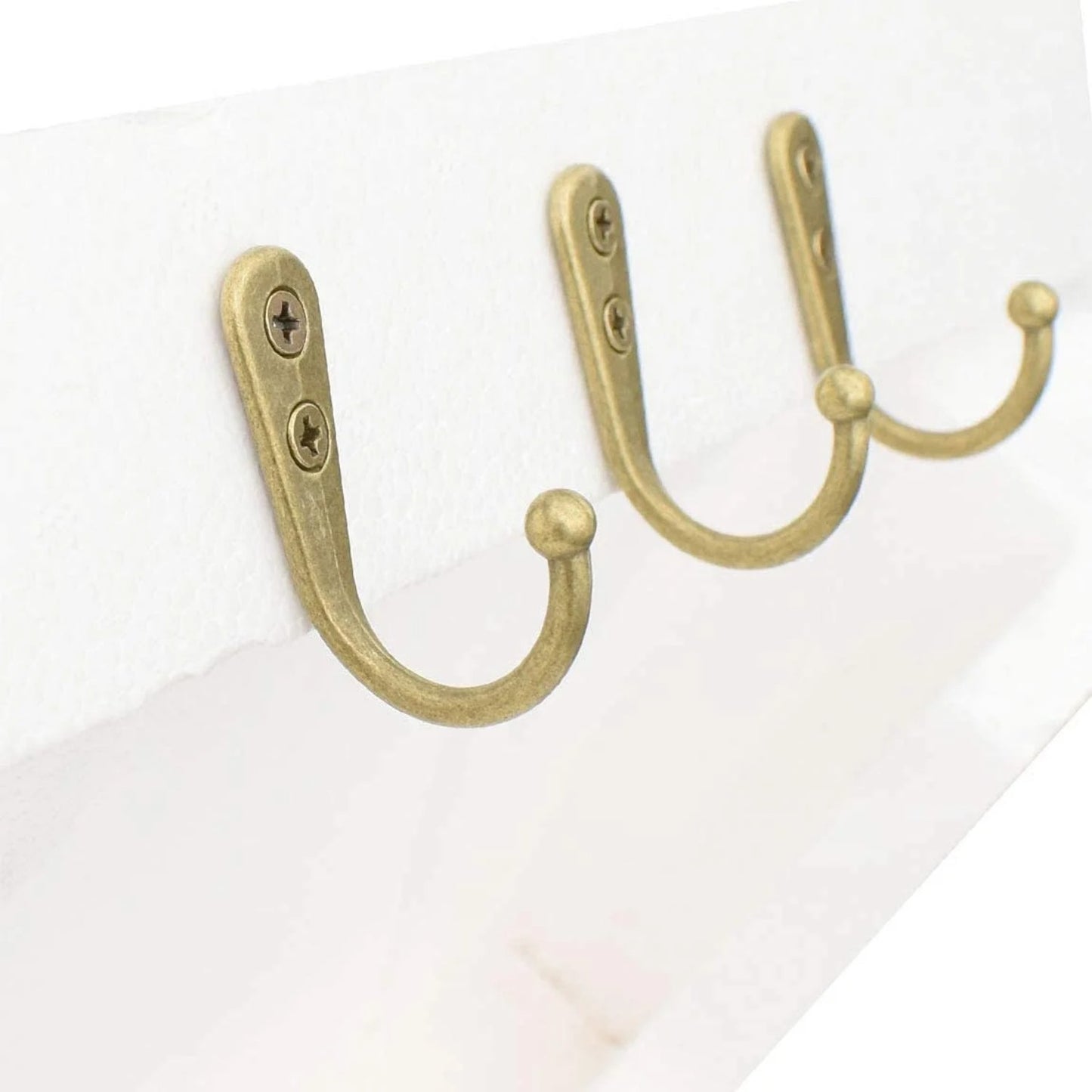 LunaLulinlk Single Prong Hook Hanger,6 Pack Brass Robe Towel Hooks,Zinc Die Cast