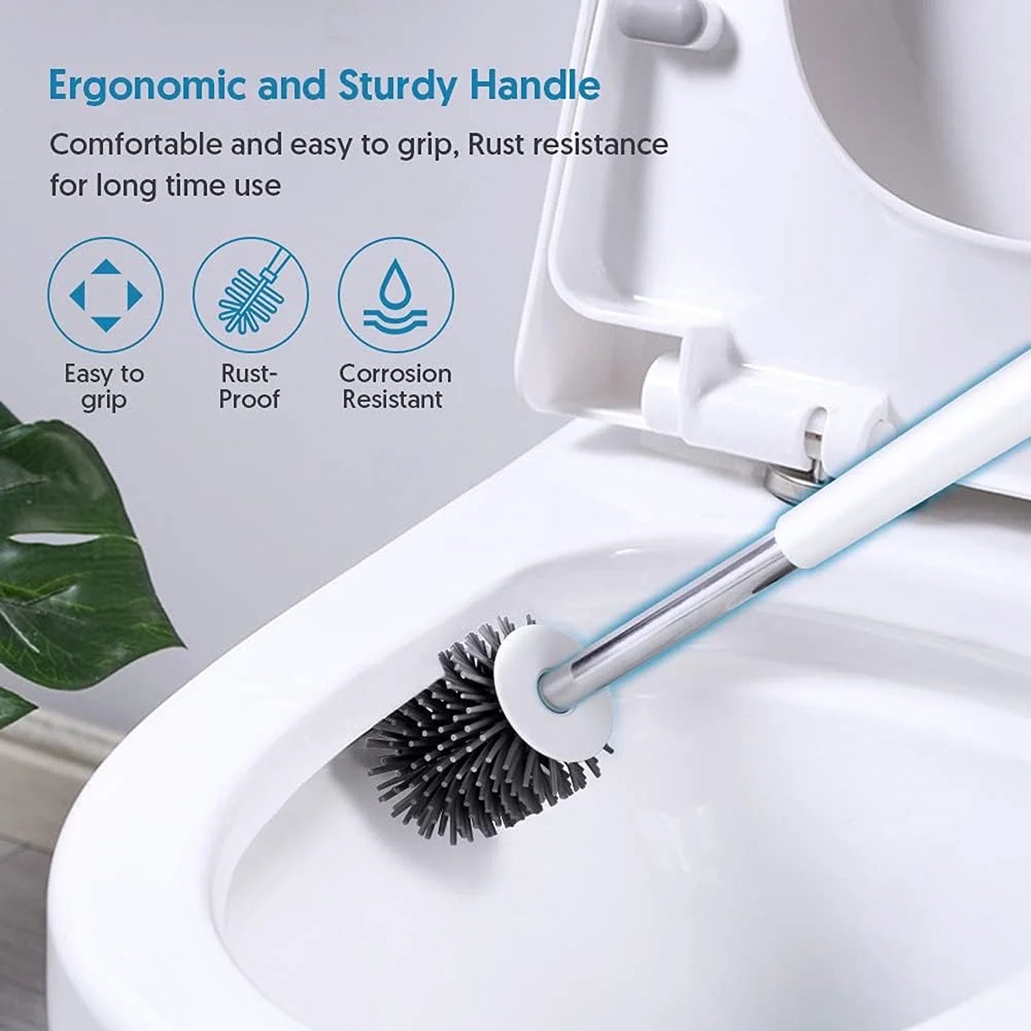 LunaLulinlk Toilet Brush Cleaner and Storage Set Bathroom Toilet Brush, White, 2-Pack