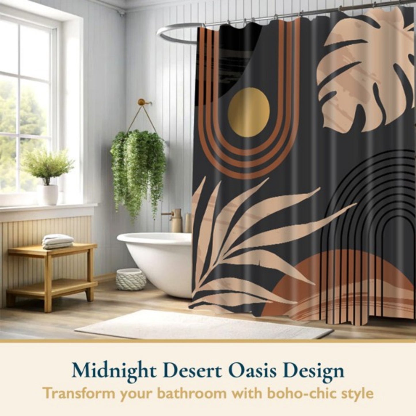 LunaLulinlk Shower Curtain with Hooks – Heavy-Duty Mold/Mildew-Resistant