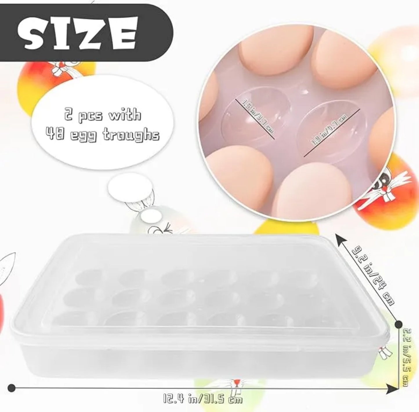 LunaLulinlk Stackable, Fresh Egg Container for 48 Eggs Kitchenware
