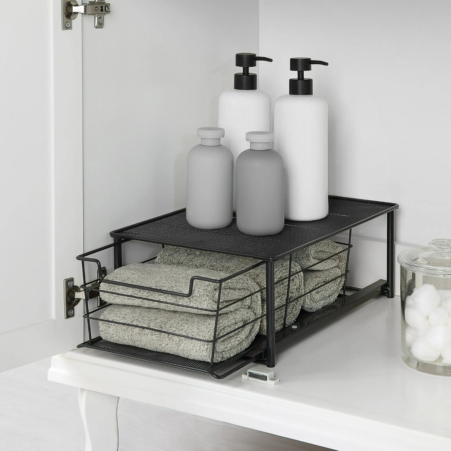 LunaLulinlk Small Stackable Slide-Out Drawer Organizer, Black