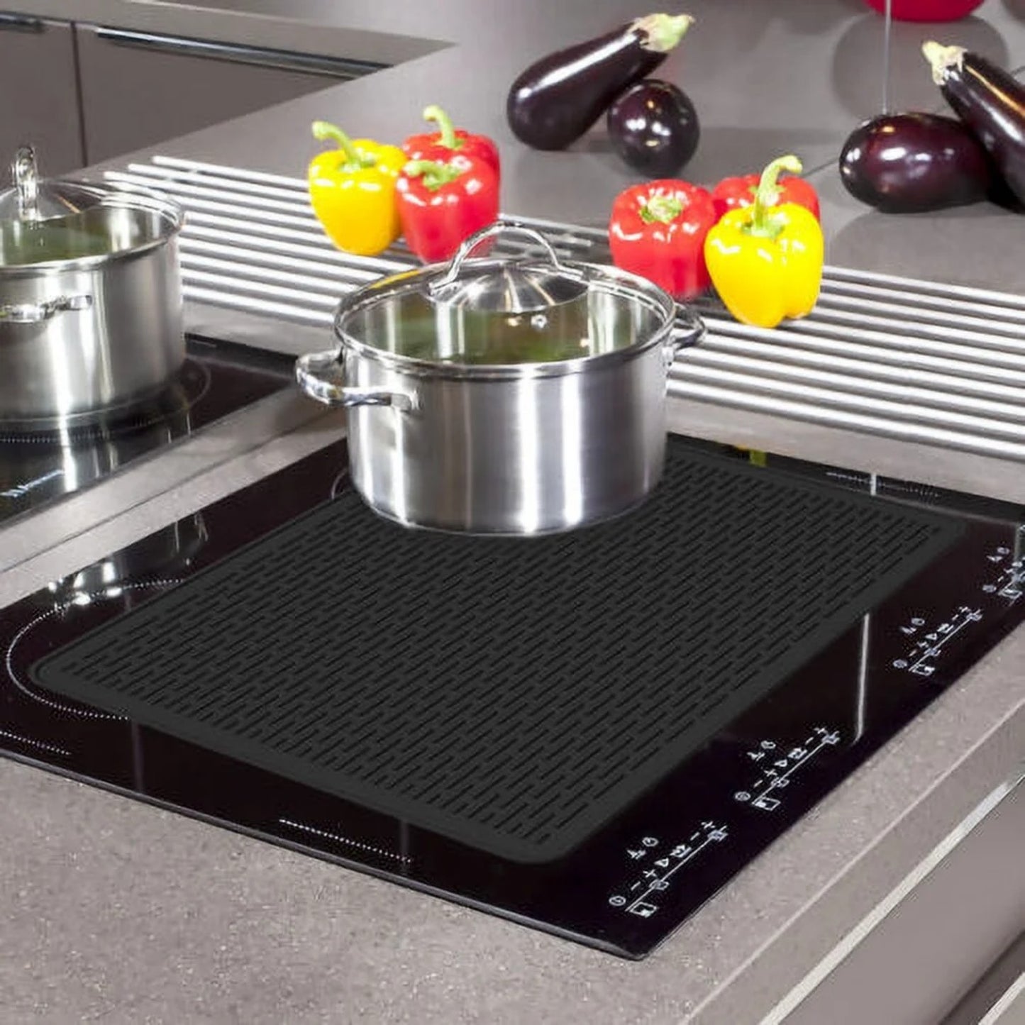 LunaLulinlk Silicone Dish Drying Mat Silicone Stove Mat 28×20in Large Silicone Stove Top Protector Reusable