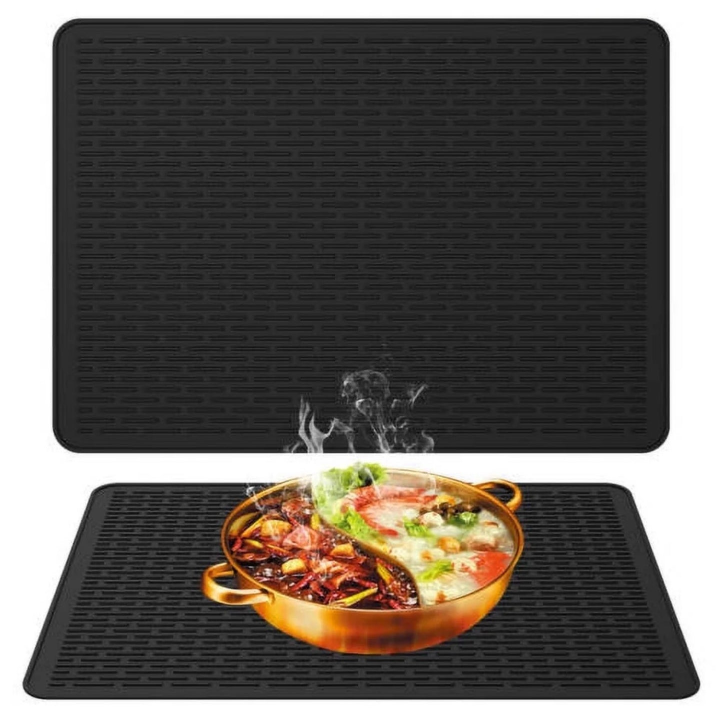 LunaLulinlk Silicone Dish Drying Mat Silicone Stove Mat 28×20in Large Silicone Stove Top Protector Reusable