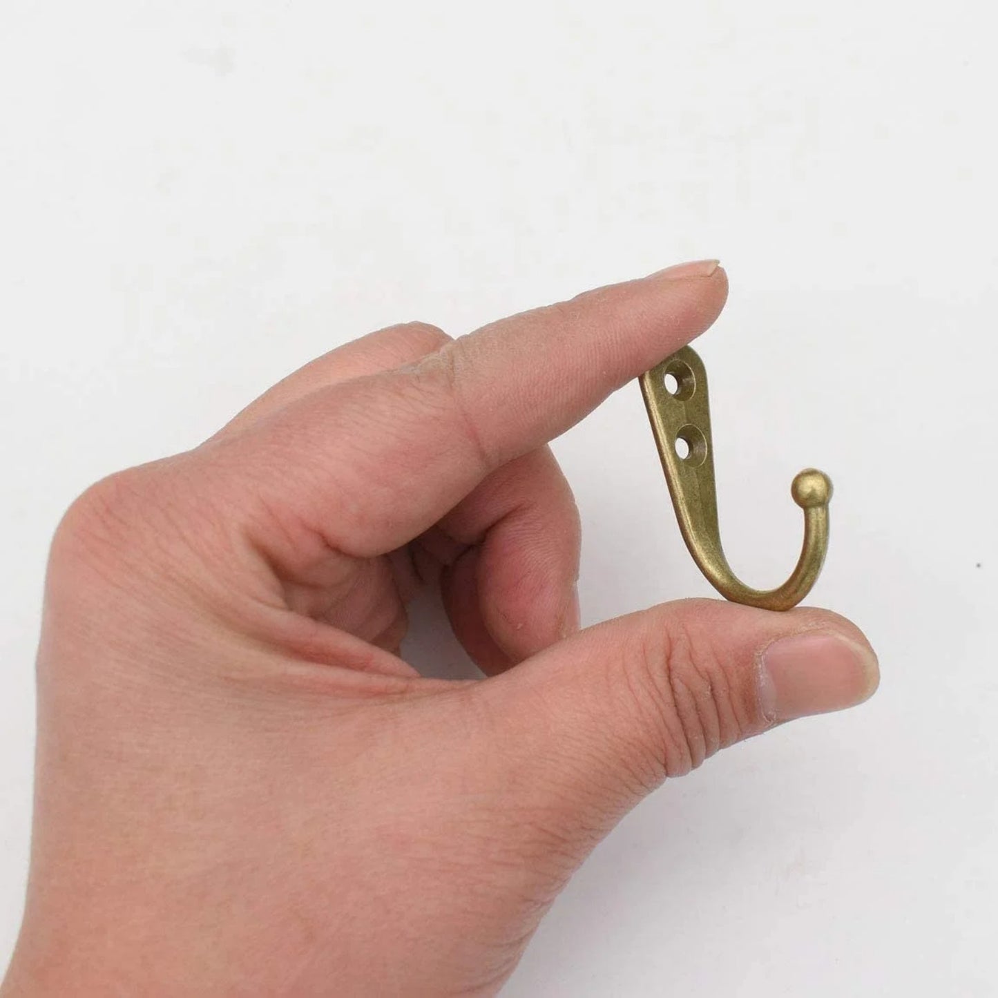 LunaLulinlk Single Prong Hook Hanger,6 Pack Brass Robe Towel Hooks,Zinc Die Cast
