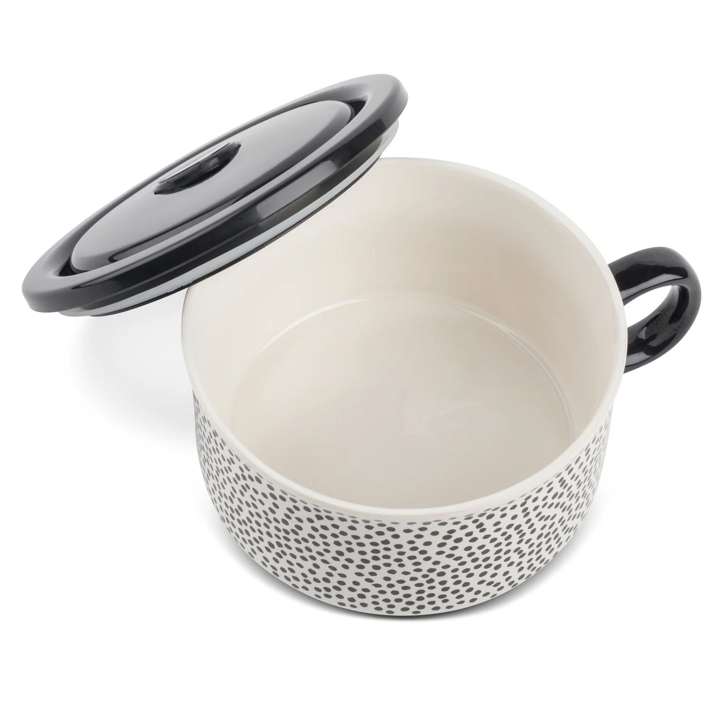 LunaLulinlk Stoneware 23oz Dot Soup Mug, With Lid