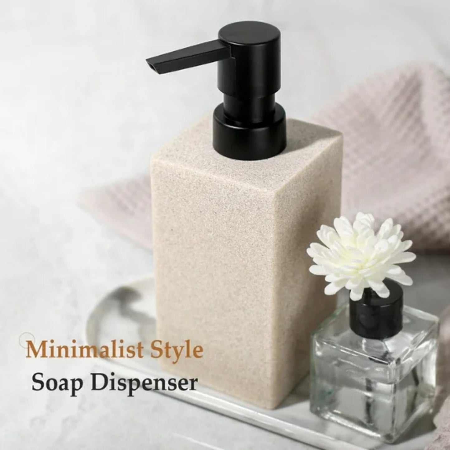 LunaLulinlk Soap Dispenser Bathroom, Resin Hand Soap Dispenser with Pump for Kitchen 12 oz