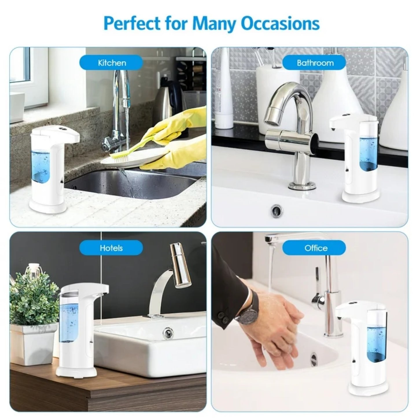 LunaLulinlk Soap Dispenser, Hand Soap Dispenser Waterproof Automatic Soap Dispenser Facial Cleanser Washroom White