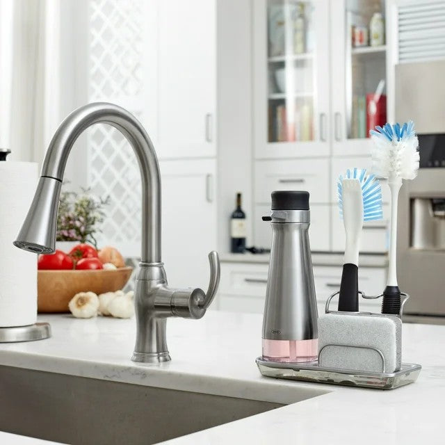 LunaLulinlk Stainless Steel Sink Organizer with Brush Holder