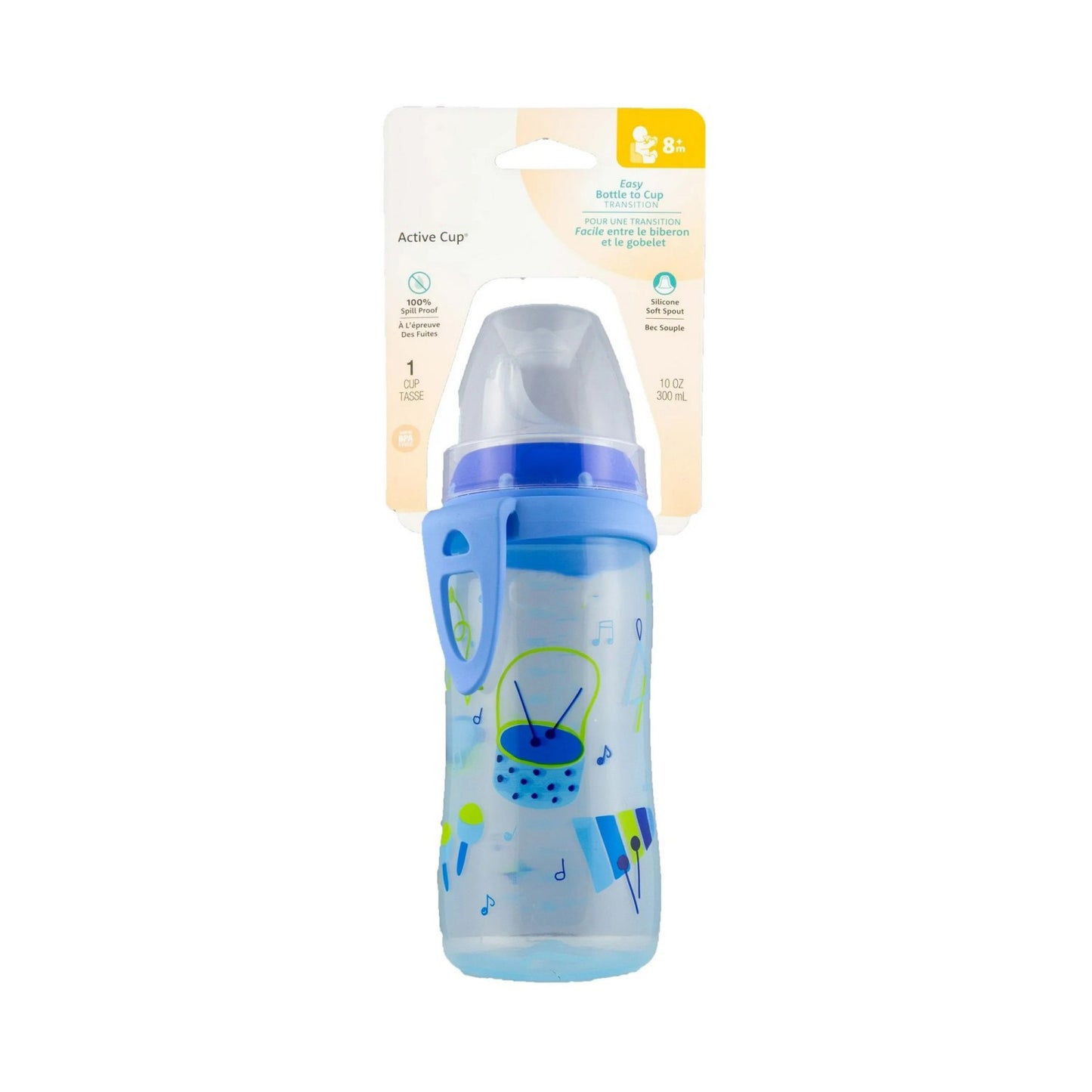LunaLulinlk Toddler Active Cup, 10 oz Soft Spout Sippy Cup, 12+ Months, 1 Pack, Boys